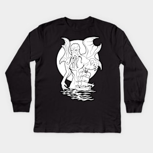 Cthulhu Rocks the Boat Kids Long Sleeve T-Shirt